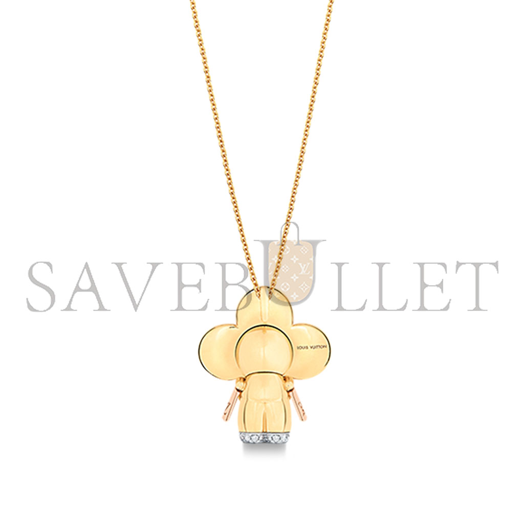 LOUIS VUITTON VIVIENNE 18K GOLD DIAMOND NECKLACE Q93801 LOUIS VUITTON VIVIENNE 18K GOLD DIAMOND NECKLACE Q93801